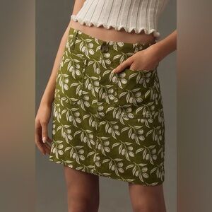 The Colette Linen Blend Mini Skirt by Maeve x Anthro
Olive Green/White XXS NWT